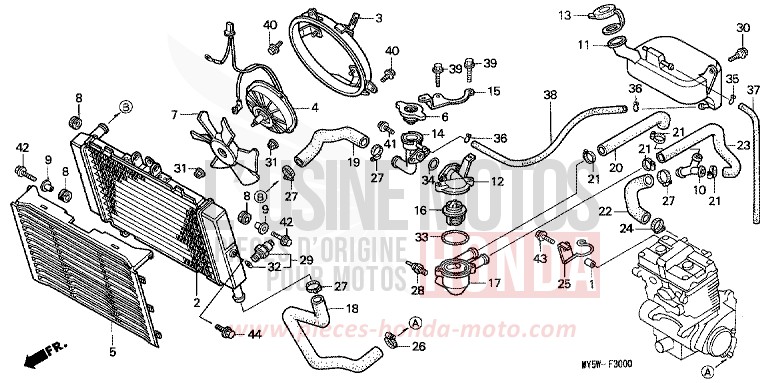 KUEHLER von CB1300 Super Bold'or ABS TANGO ORANGE METALLIC (YR201B) von 1999